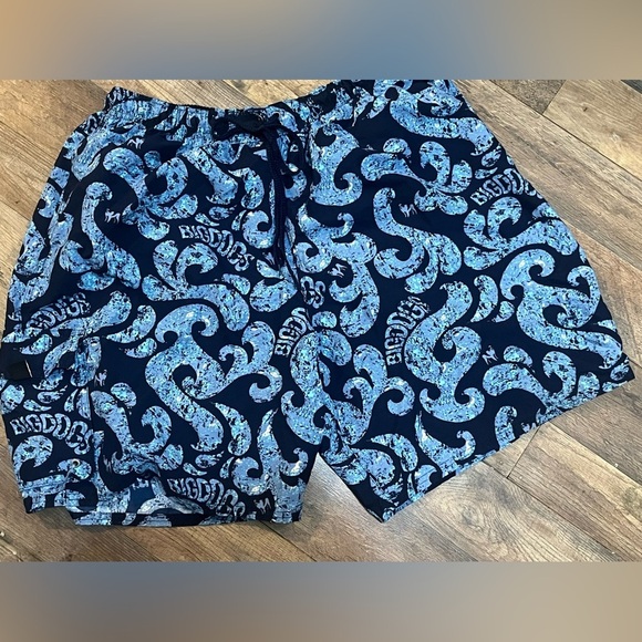 Vintage Big Dogs Blue Waves Swim Trunk Shorts Size XXL - Picture 1 of 3